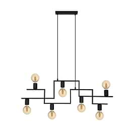 Eglo FEMBARD Black 7 Lamp Frame Pendant Light