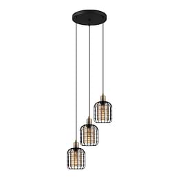 Eglo Chisle Triple Black Bronzed E27 Pendant Light