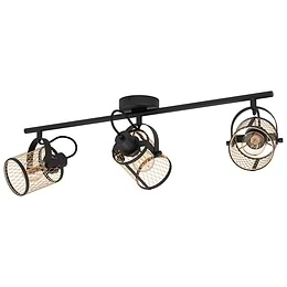 Eglo Verdant Triple Caged Adjustable Ceiling Spotlight Rail