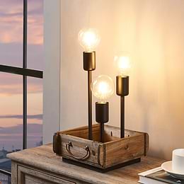 Eglo Wootton Brown Black E27 Table Light