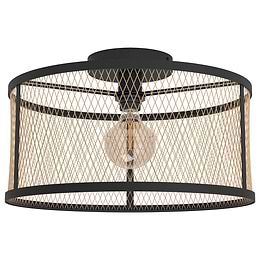 Eglo Verdant Large Black & Brass Caged Ceiling Light