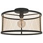 Eglo Verdant Large Black & Brass Caged Ceiling Light