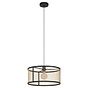 Eglo Verdant Large Black & Brass Caged Pendant Light