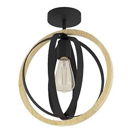 Eglo Basildon Black Brown E27 Ceiling Light