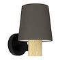 Eglo EDALE Wood & Black Wall Light with Coffee Shade