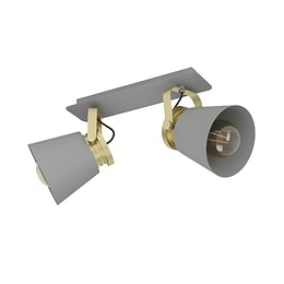 Eglo TWICKEN Matte Stone GRY & Gold Directional 2 Spotlight