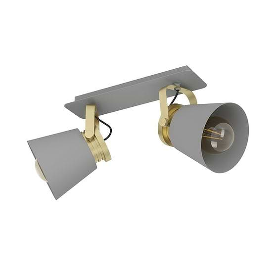 Eglo TWICKEN Matte Stone GRY & Gold Directional 2 Spotlight