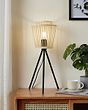 Eglo HYKEHAM Matte Black & Wood Tripod Table Lamp