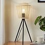 Eglo HYKEHAM Matte Black & Wood Tripod Table Lamp
