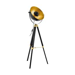 Eglo Covaleda Black & Gold Tripod Floor Lamp 