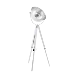 Eglo Covaleda White & Silver Tripod Floor Lamp 
