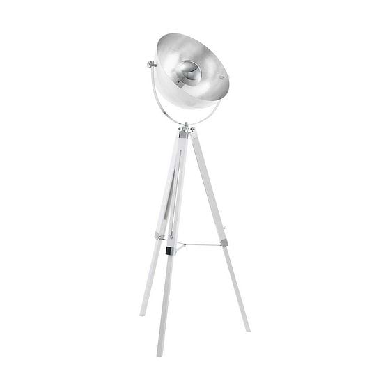 Eglo Covaleda White & Silver Tripod Floor Lamp 