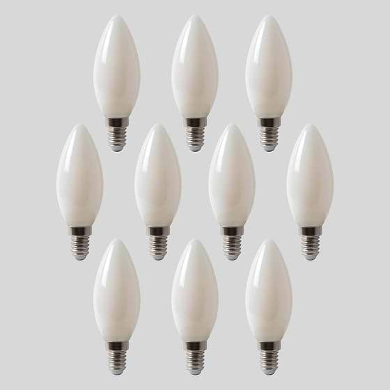 10 Pack - Soho Lighting 4w E14 SES Opal Candle LED Bulb 4100K Horizon Daylight Dimmable High CRI