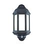 Saxby Halbury Black PIR IP44 7W cool white Exterior Lantern Wall Light