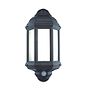 Saxby Halbury Black PIR IP44 7W cool white Exterior Lantern Wall Light