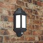 Saxby Halbury Black PIR IP44 7W cool white Exterior Lantern Wall Light