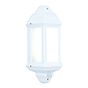 Saxby Halbury White PIR IP44 7W cool white Exterior Lantern Wall Light