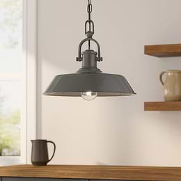 Brewer Industrial Breakfast Bar Pendant Light French Grey - Soho Lighting