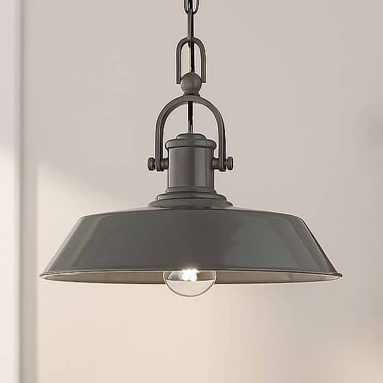Brewer Industrial Breakfast Bar Pendant Light French Grey - Soho Lighting