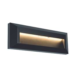 Saxby Severus Landscape Indirect IP65 2W Warm White Matt Black Outdoor Wall Light