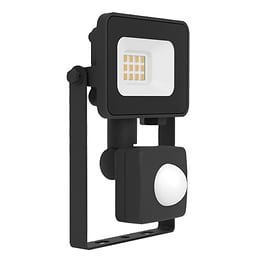 Eglo Risacca-E Small Black Outdoor LED Flood Light 4000K IP44 with Sensor