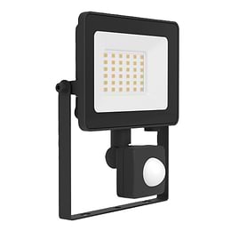 Eglo Risacca-E Large Black Outdoor LED Flood Light 4000K IP44 with Sensor