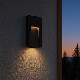 Saxby Severus Matt Black CCT vertical indirect IP65 2.8W Exterior Wall Light