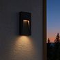 Saxby Severus Matt Black CCT vertical indirect IP65 2.8W Exterior Wall Light