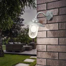 Eglo Milton Zinc-Plated Outdoor E27 Wall Light IP44