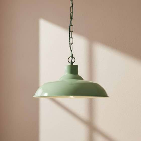 Portland Bedroom and Hallway Pendant Light Chalk Mint Green - Soho Lighting