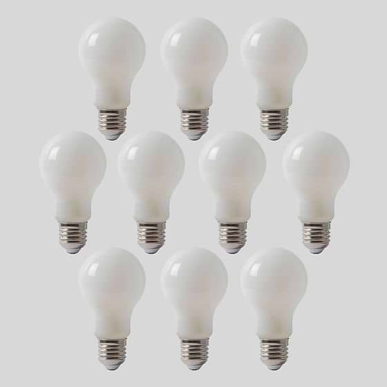 10 Pack - Soho Lighting 8w E27 ES Opal GLS LED Light Bulb 4100K Horizon Daylight Dimmable