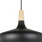 Eglo SABINAR Matte Black & Wood Rounded Pendant Light