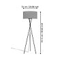 Eglo FONDACHELLI Black & Grey Tripod Floor Lamp