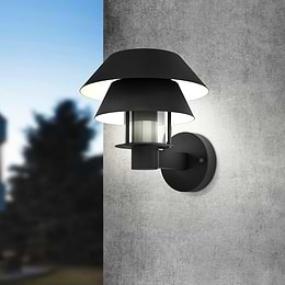 Eglo Chiappera Black White Outdoor E27 Wall Light IP44