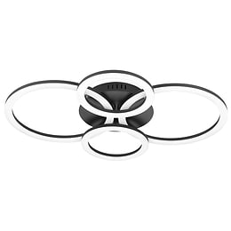 Eglo PARRAPOS-Z Black 4 Round Smart LED Ceiling Light 41W