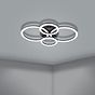 Eglo PARRAPOS-Z Black 4 Round Smart LED Ceiling Light 41W