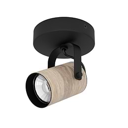 Eglo CAYUCA Black & Wood Directional GU10 LED Spotlight