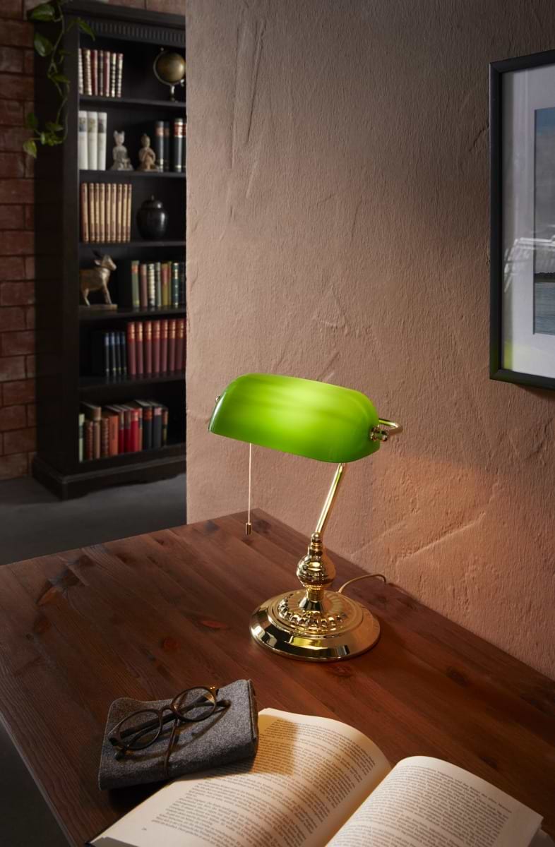 EGLO Banker Green Glass Table Lamp