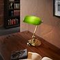 Eglo BANKER Polished Brass Green Glass Table Light