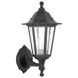 Saxby Bayswater Matt Black wall IP44 10W Outdoor Lantern Wall Light