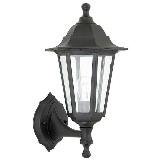 Saxby Bayswater Matt Black wall IP44 60W Outdoor Lantern Wall Light