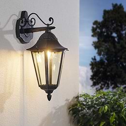 Eglo Navedo Black Silver-Patina Outdoor Hanging E27 Wall Light IP44