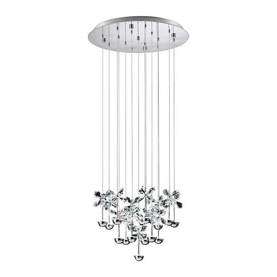 Eglo Pianopoli Large Chrome LED Pendant Light 3000K
