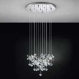 Eglo Pianopoli Large Chrome LED Pendant Light 3000K