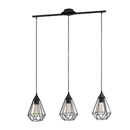 Eglo Tarbes Small Triple Black E27 Pendant Light