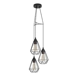Eglo Tarbes Triple Black E27 Pendant Light