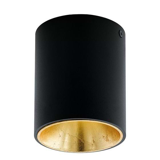 Eglo POLASSO Matte Black & Gold Cylinder LED Ceiling Light