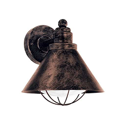 Eglo BARROSELA Antique & Copper Effect Cone Wall Light IP44