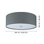 Eglo Pasteri Satin Nickel & Grey E27 Ceiling Light