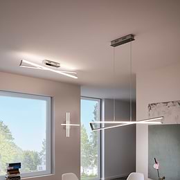 Eglo Lasana 1 Chrome & White LED Wall/Ceiling Light 3000K